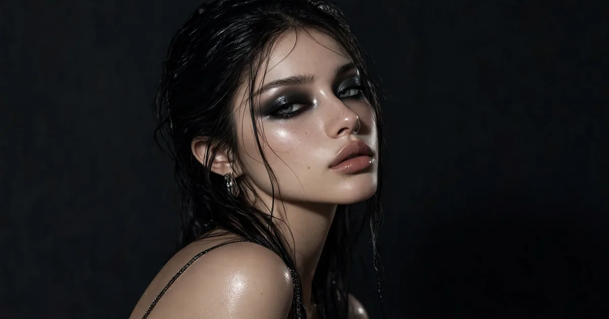 Wet Gloss Smokey Eye | Editorial Grunge Beauty Look