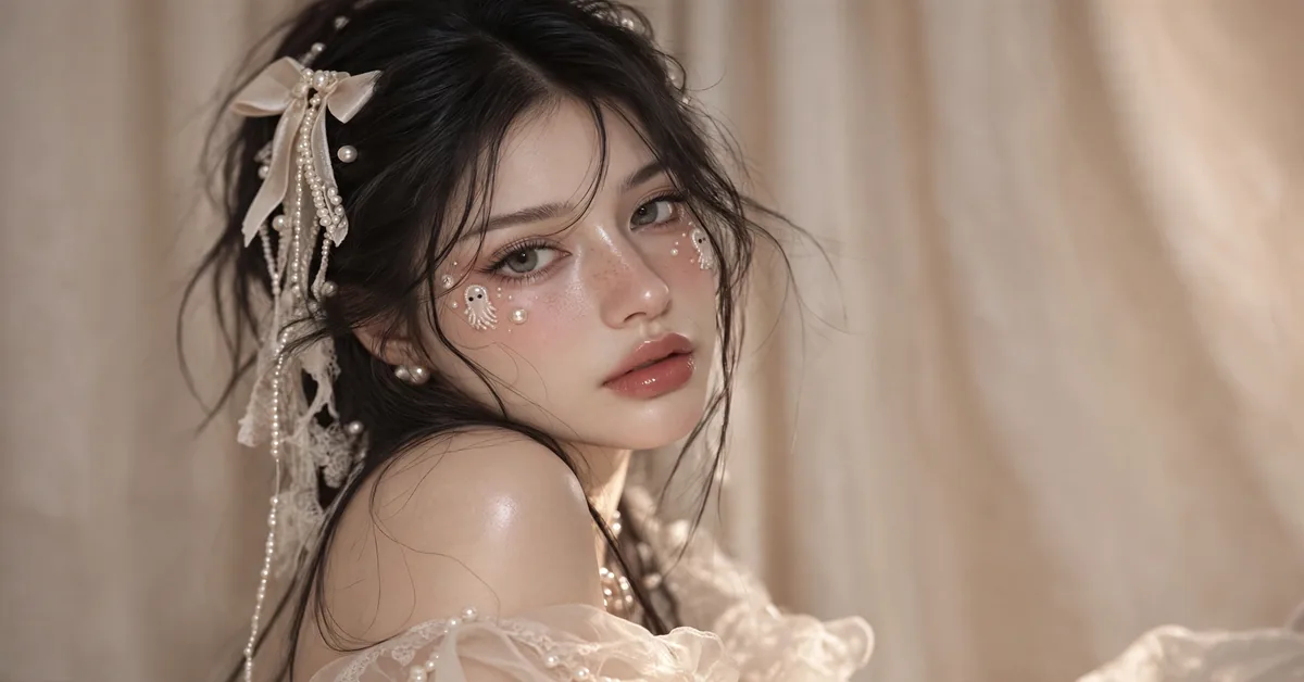 Pearl Coquette Ghost Makeup | K-Beauty Halloween Inspo