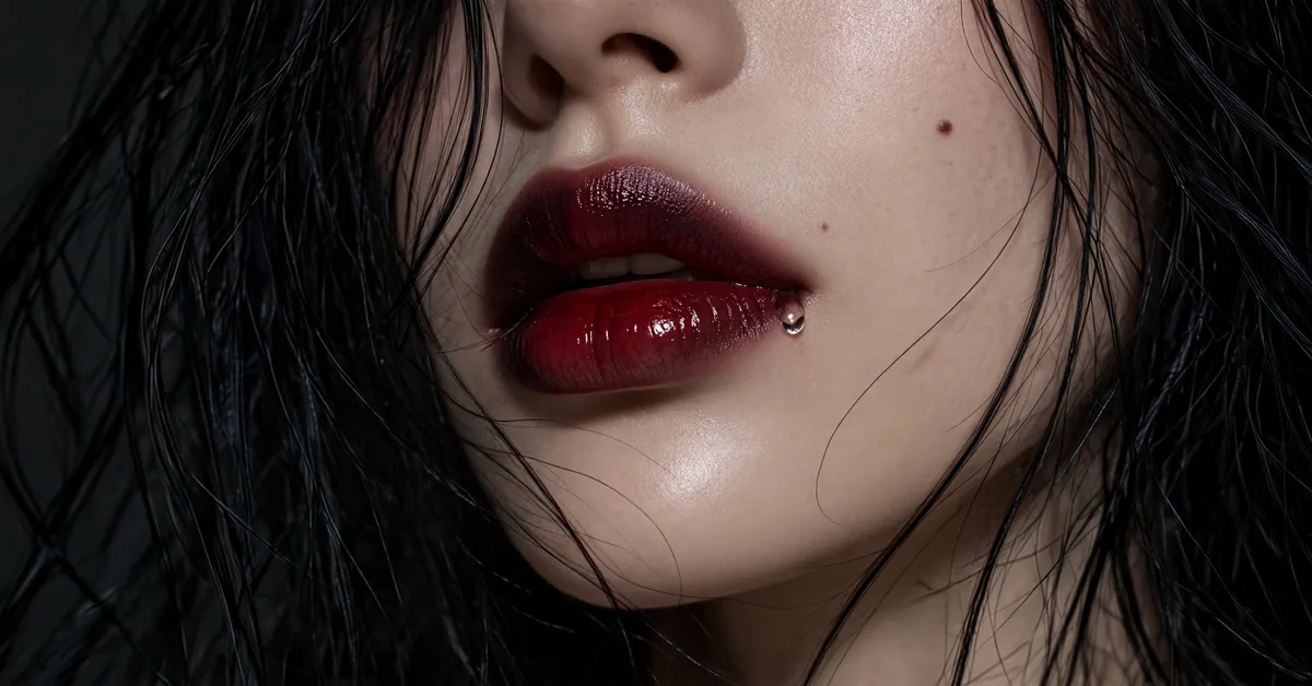 Ombré Cherry Vampire Lip Tint | Moody Halloween Makeup