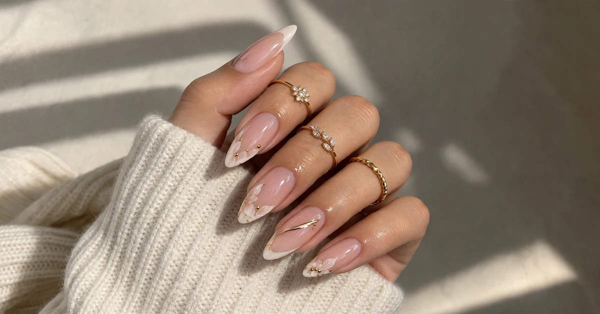 Classy French Tip Nails - alternate elegant almond styling - elegant nail designs