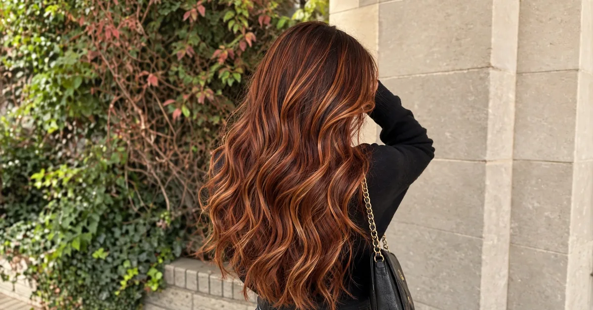 Copper Balayage Long Hair Ideas | Stunning Warm Red Hair Color