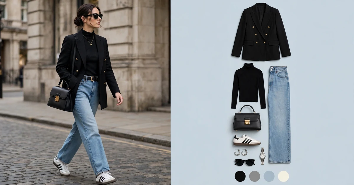 Black Blazer & Light Blue Jeans Outfit Ideas | Casual Chic Style