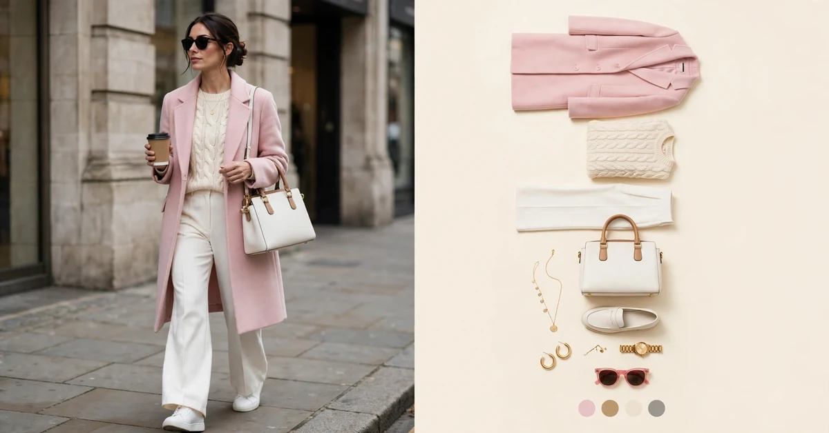 Pink Coat & White Pants Outfit Ideas | Soft Chic Style