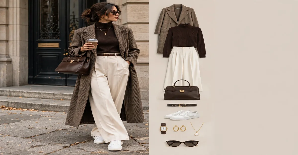 Chocolate Brown Blazer & Cream Pants Outfit Ideas | Effortlessly Chic Women