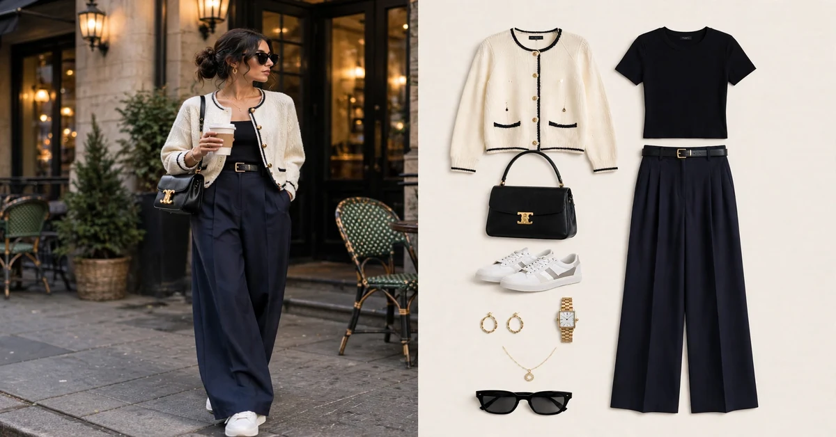 Cream Cardigan & Navy Pants Outfit Ideas | Quiet Luxury Style