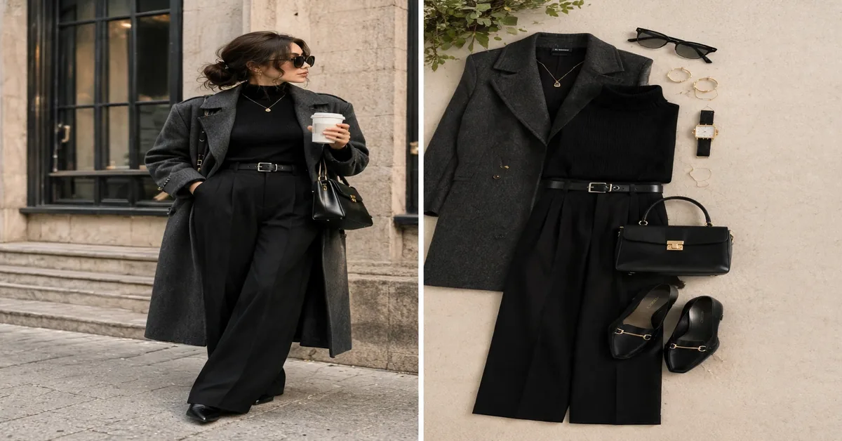 Black Turtleneck & Beige Trench Coat Outfit | Chic Fall Fashion
