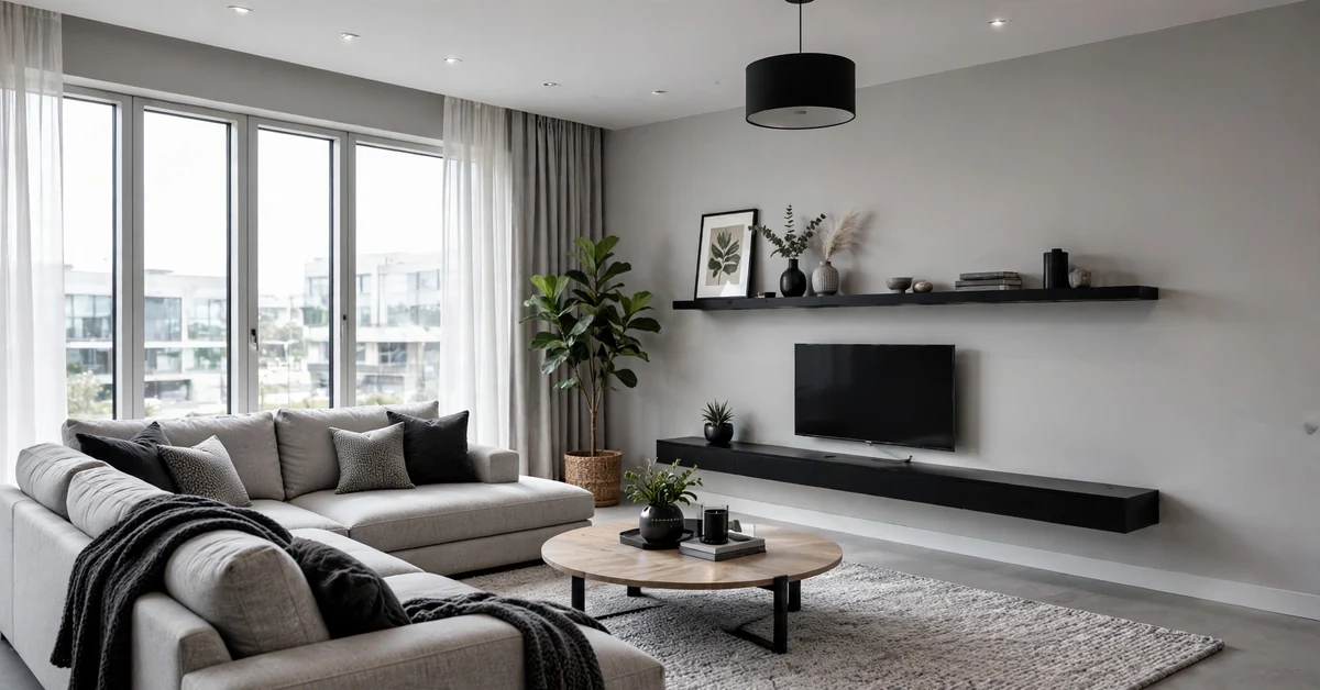 Modern Neutral Living Room Ideas | Cozy Minimalist Home Decor - modern home decor ideas for a calm grey living room