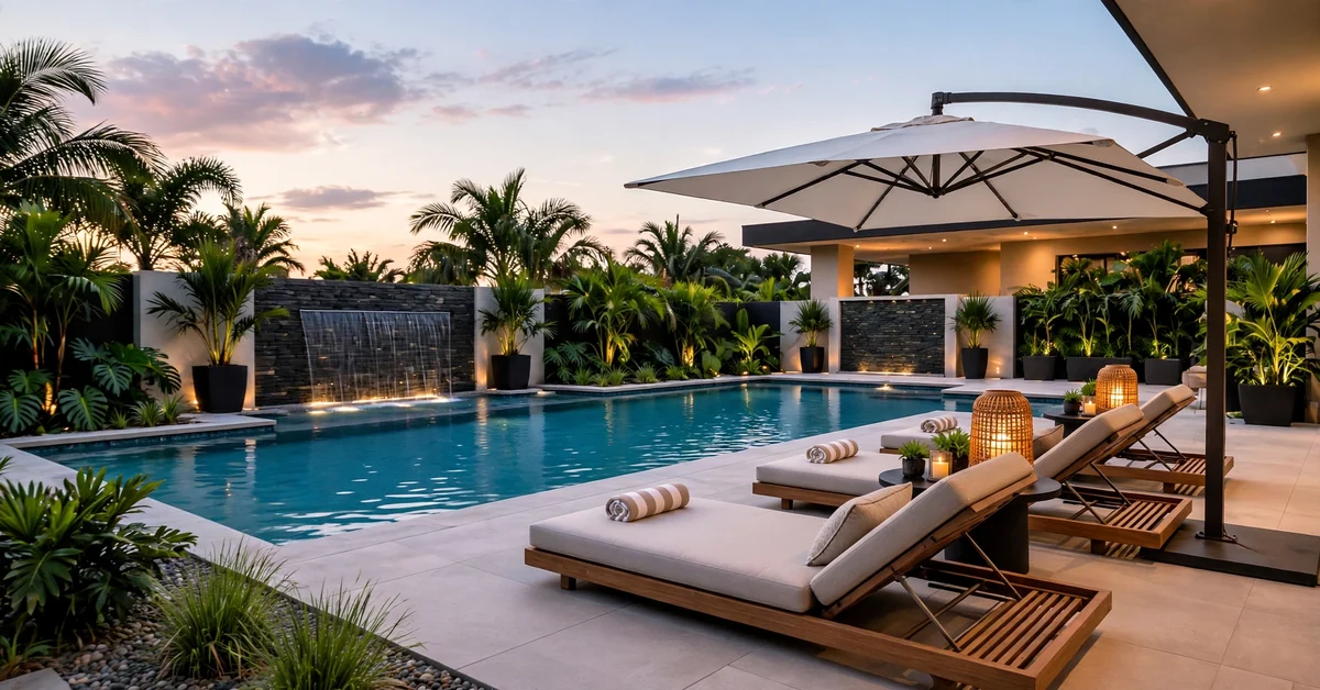 Luxury Poolside Lounge Ideas with Elegant Outdoor Furniture
