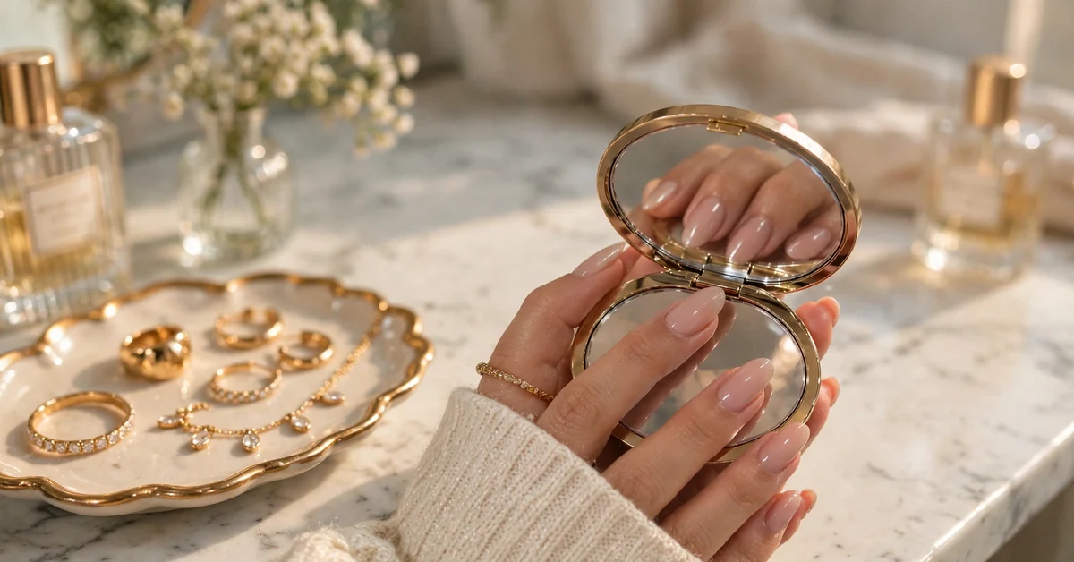 Glossy Nude Almond Nails | Elegant Sheer Pink Manicure Idea — everyday beauty idea