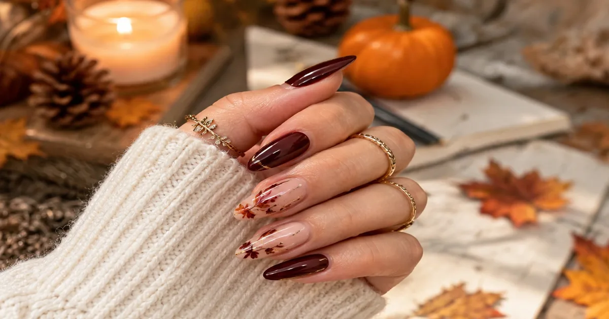 Burgundy Fall Nails | Deep Red Autumn Nail Ideas